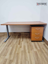 Cherry Wood Desk with Pedestal (160cm x 80cm)