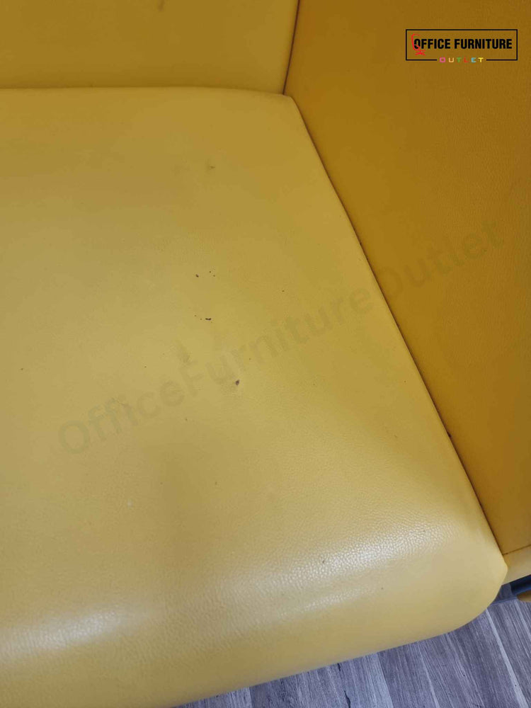 Bright Yellow Faux Leather Seating Booth – Set of 2