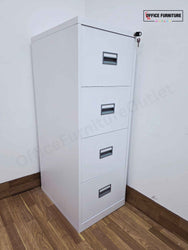 White 4 Drawer Metal Filing Cabinet (ST42)