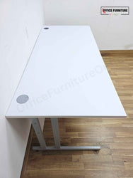 White Office Desk with Attached Pedestal (180x80cm)