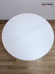 White Round Coffee Table with Wooden Legs