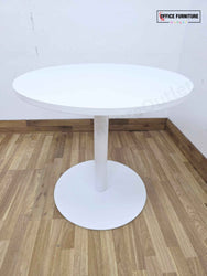 White Round Meeting Table with 2 Gresham SJX Chairs (RT07)