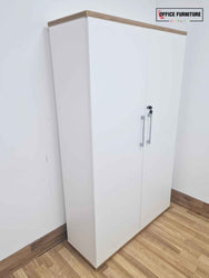 White Wooden Double Door Cabinet