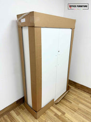 White Wooden Double Door Cabinet