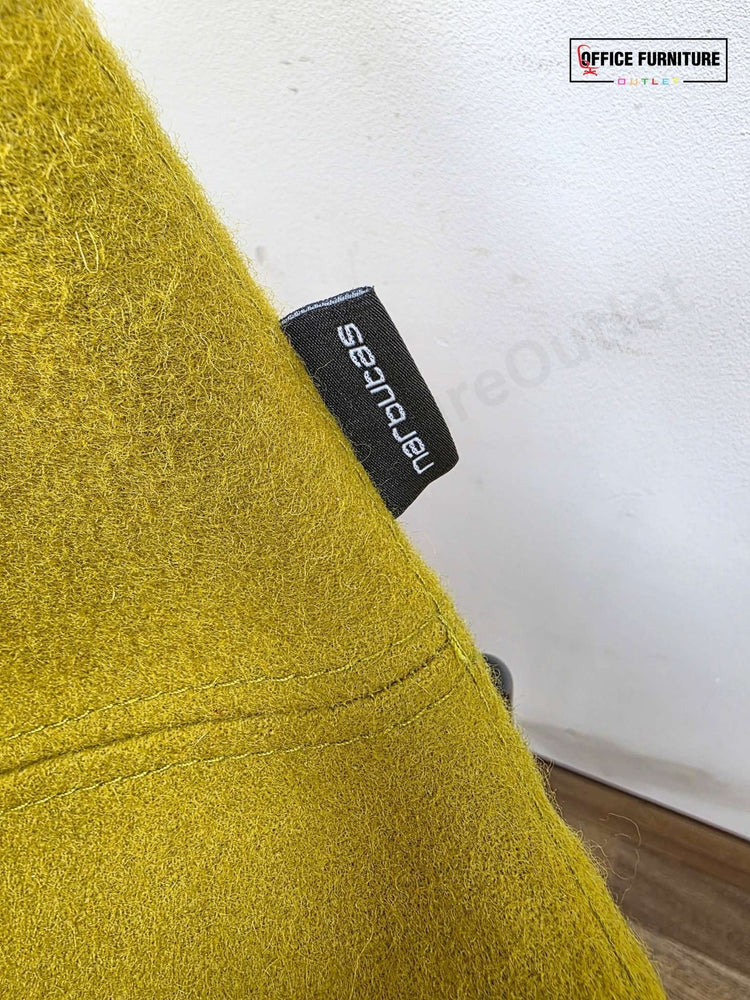 Workstories Hub Poseur High Bar Table with 4 Narbutas Mustard Yellow Bar Stools