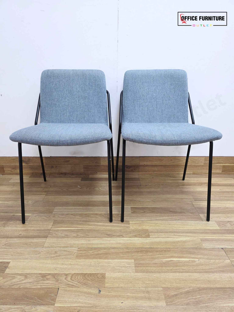Workstories Sling Upholstered Side Chairs - Set of 2 (Pale Blue)