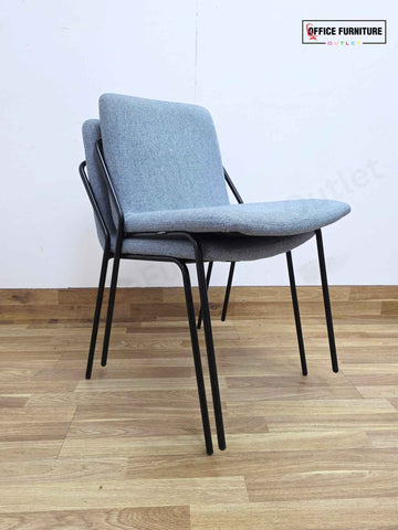Workstories Sling Upholstered Side Chairs - Set of 2 (Pale Blue)