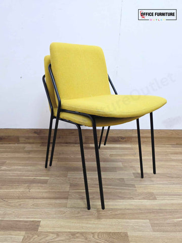 Workstories Sling Upholstered Side Chairs - Set of 2 (Yellow)