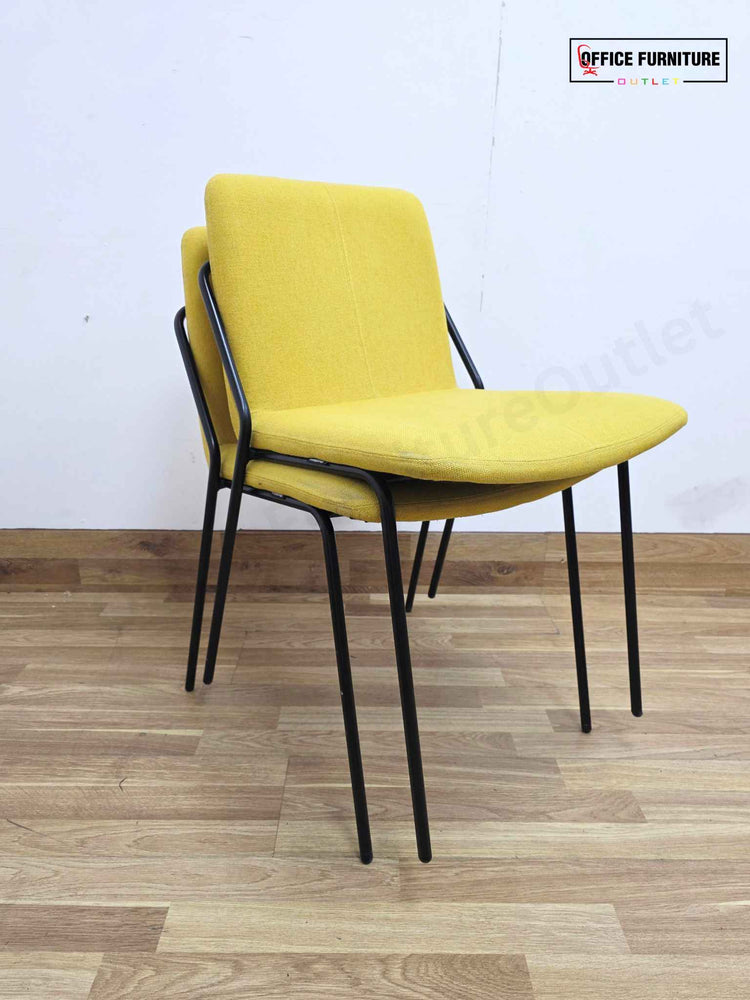 Workstories Sling Upholstered Side Chairs - Set of 2 (Yellow)