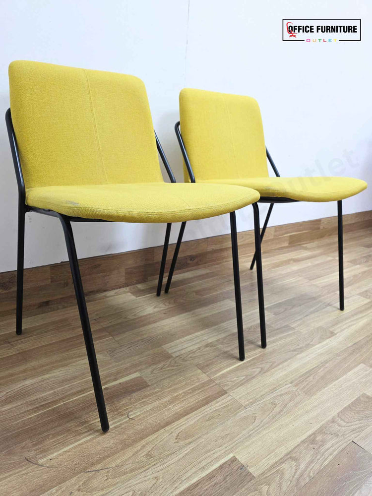 Workstories Sling Upholstered Side Chairs - Set of 2 (Yellow)