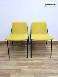 Workstories Sling Upholstered Side Chairs - Set of 2 (Yellow)