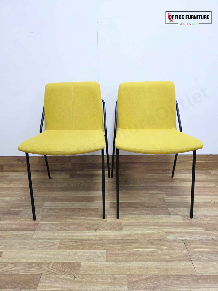 Workstories Sling Upholstered Side Chairs - Set of 2 (Yellow)