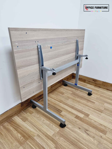Grey-Oak Flip-Top Table (140cm X 70cm)