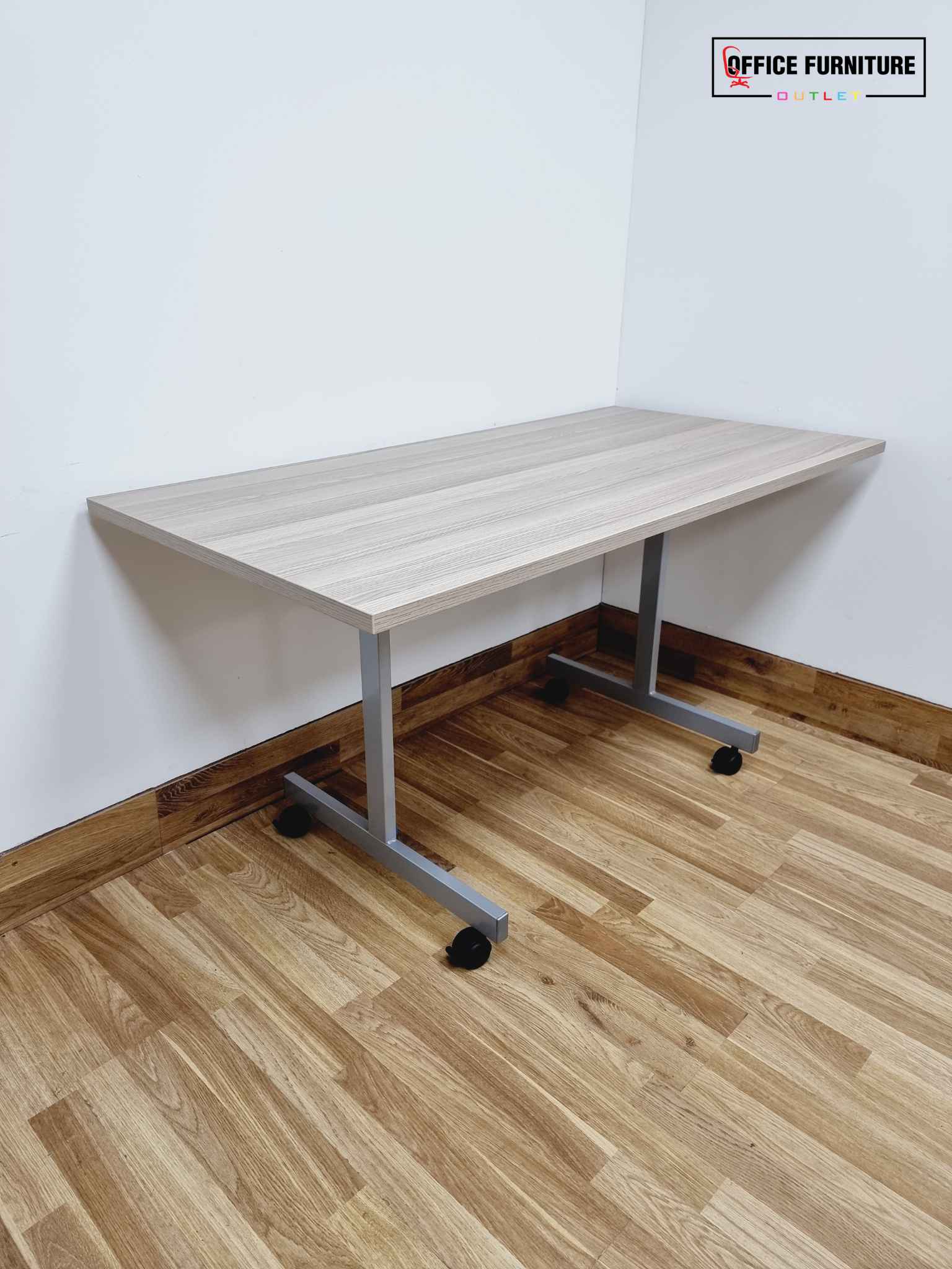 Grey-Oak Flip-Top Table (140cm X 70cm)