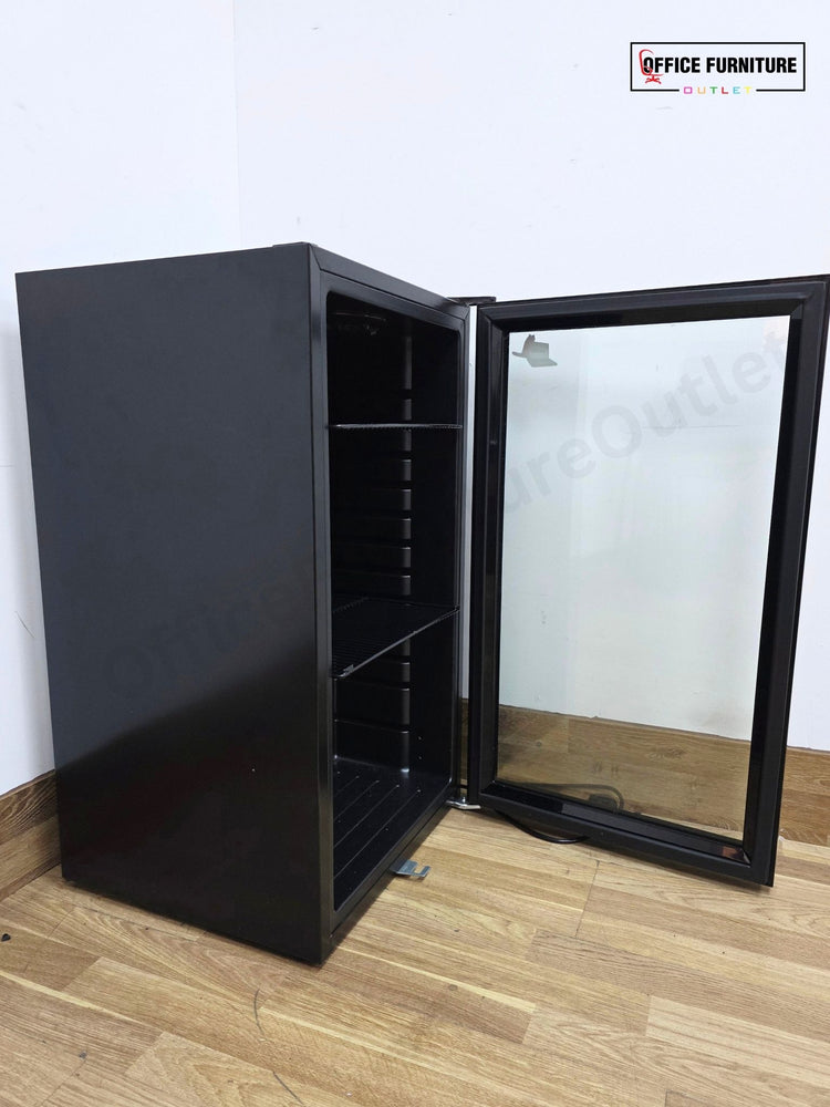 electriQ 98 Litre Drinks Fridge – Black Glass Door