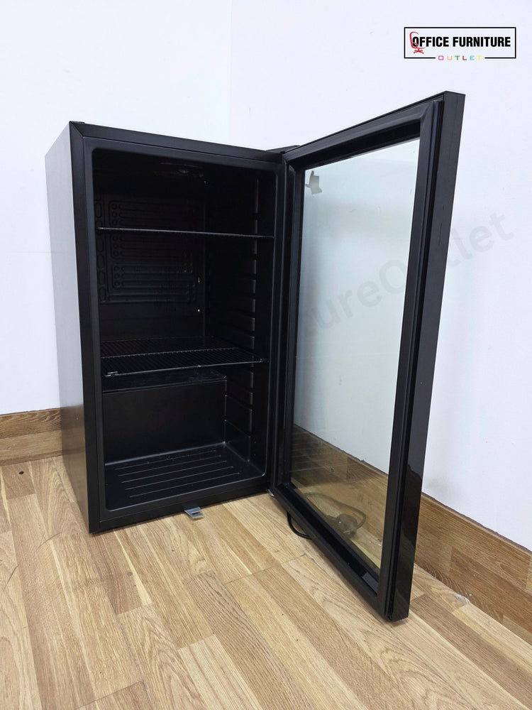electriQ 98 Litre Drinks Fridge – Black Glass Door