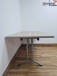 Grey Oak Table With Folding Legs (160cm X 80cm)