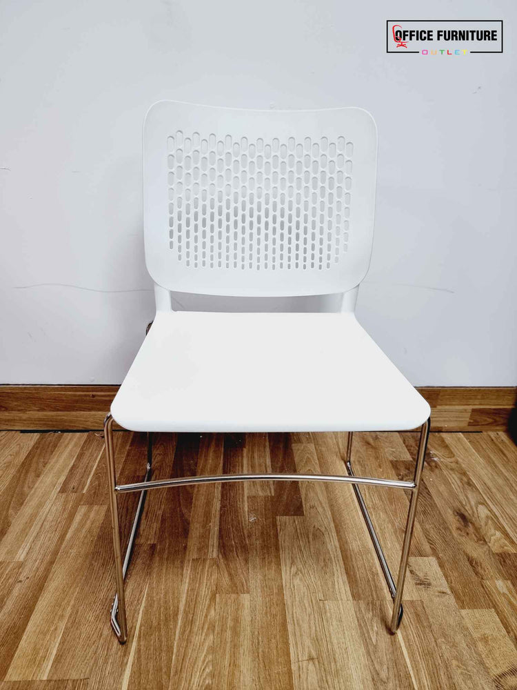 White Plastic Stackable Chairs (Pairs)