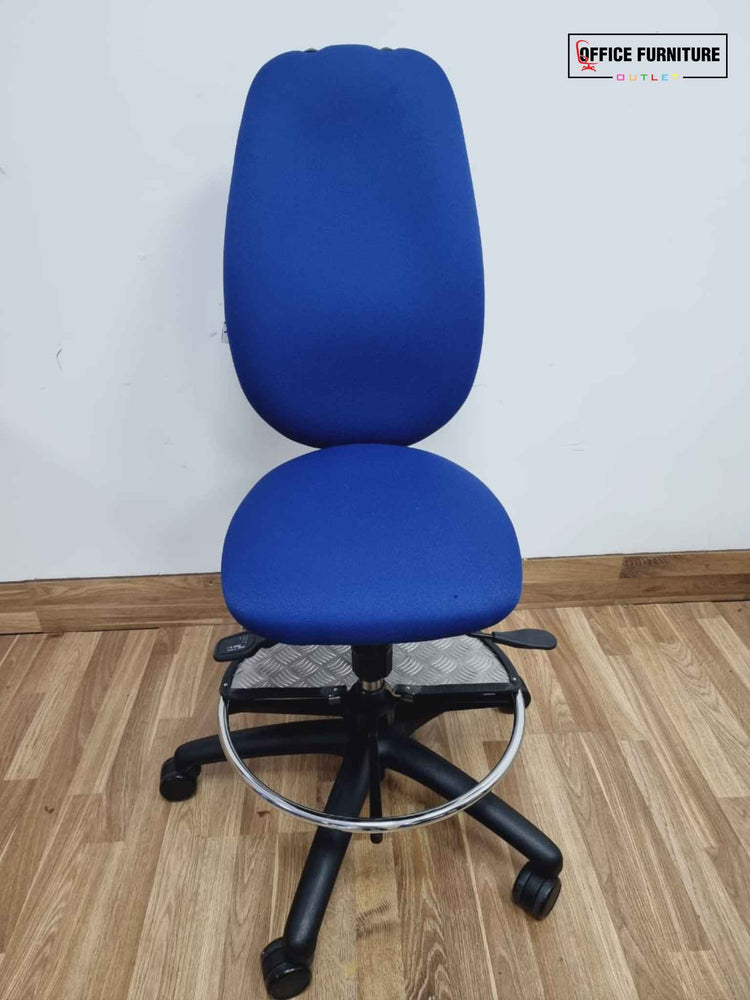 Adapt By ErgoChair Blue Swivel Chair with Foot-Rest