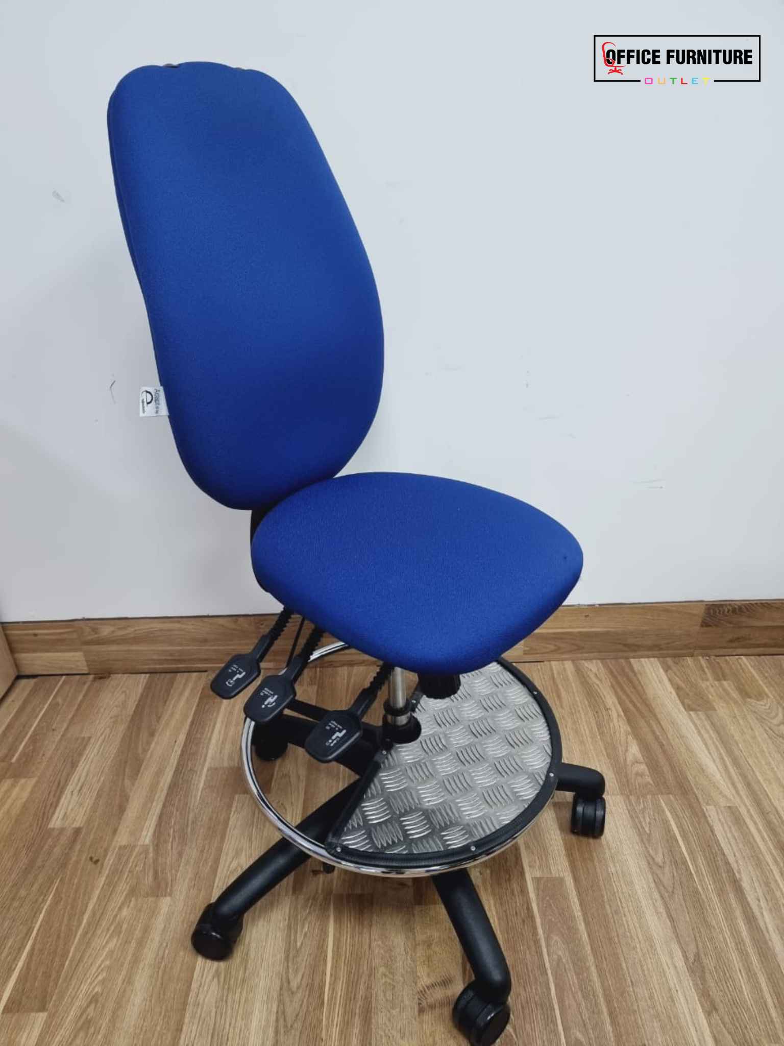 Adapt By ErgoChair Blue Swivel Chair with Foot-Rest