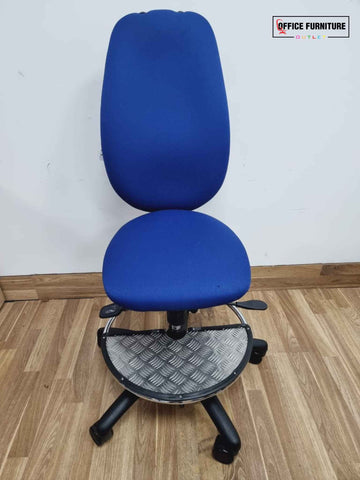 Adapt By ErgoChair Blue Swivel Chair with Foot-Rest