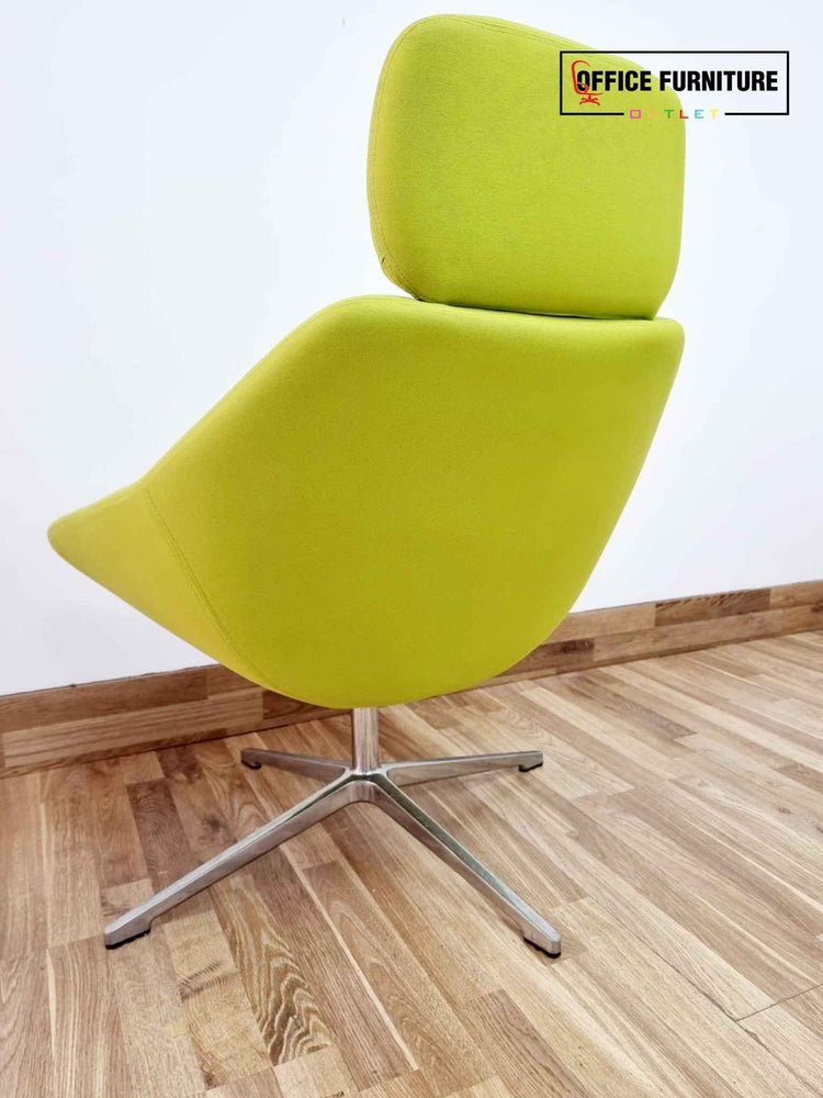 Allermuir Set of 2 Lime Green Lounge Chairs with Boss Design Table