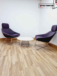 Allermuir Set of 2 Mauve Lounge Chairs with Boss Design Table waiting room meeting room reception