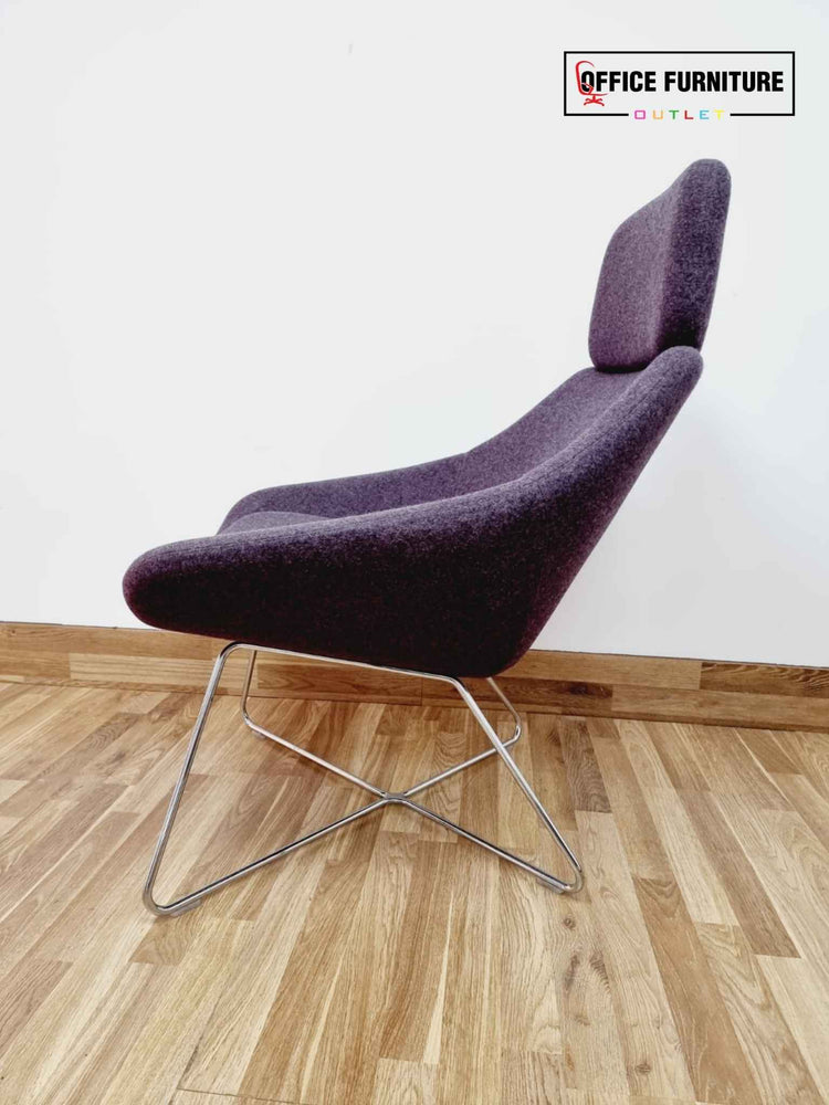 Allermuir Conic Open A643 Lounge Chair Pair (Mauve) & Boss Design Table