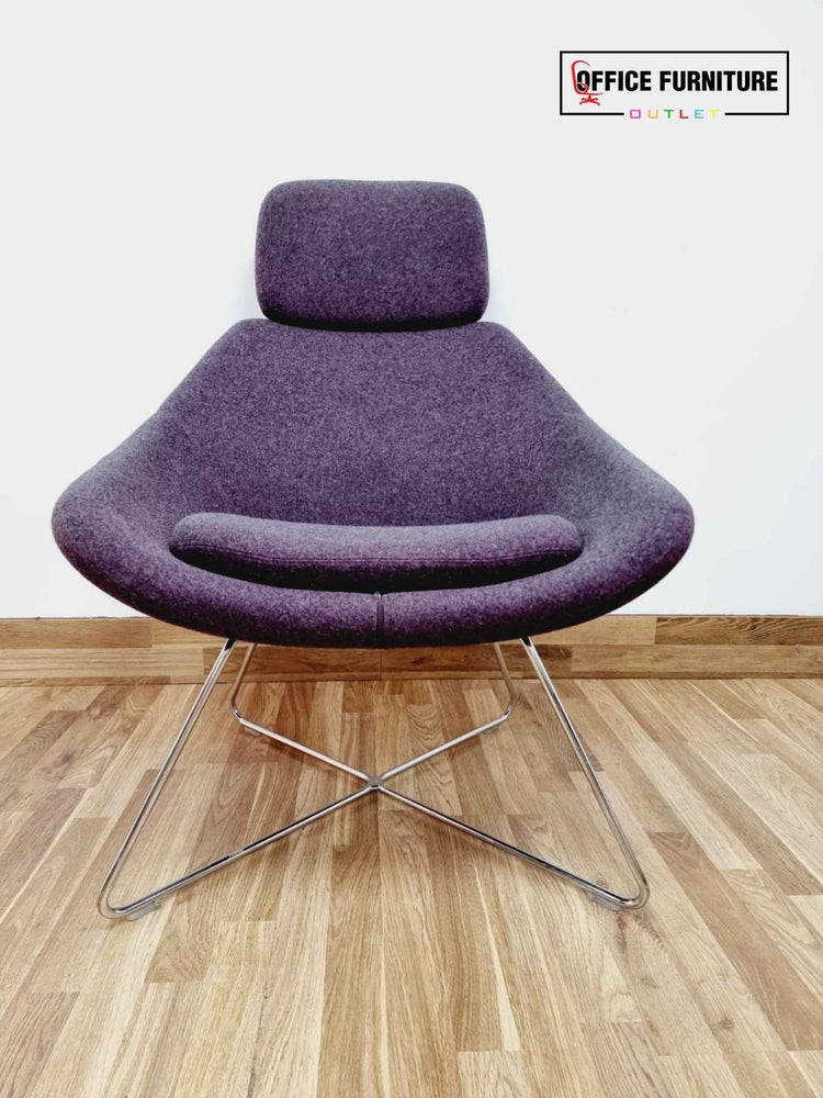 Allermuir Set of 2 Mauve Lounge Chairs with Boss Design Table waiting room meeting room reception 