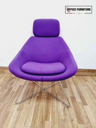 Allermuir Conic Open A643 Lounge Chair Pair (Purple) & Boss Design Table