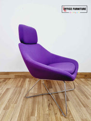 Allermuir Set of 2 Purple Lounge Chairs with Boss Design Table waiting area reception furniture