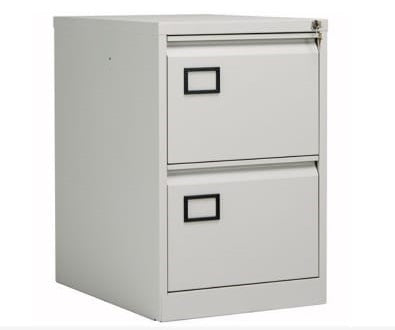Bisley Branded Two-Drawer Filing Cabinet - Goose Grey