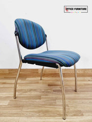 Blue Striped Stacking Chairs
