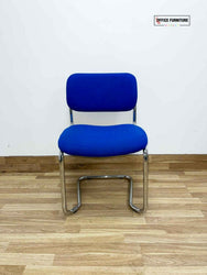 Blue chair with front overall look of a chair