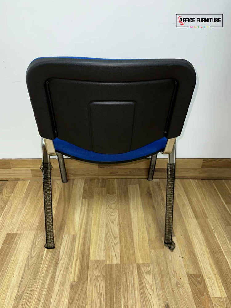 Club Stacking Chairs - Blue With Chrome Legs