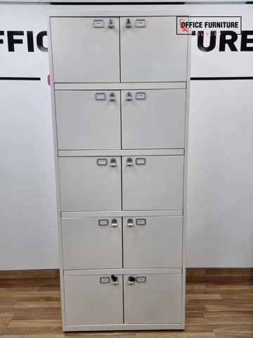  Nest Of 10 Bisley Storage Lockers With Keys