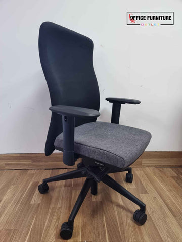 Grey & Black High Back Swivel Chair