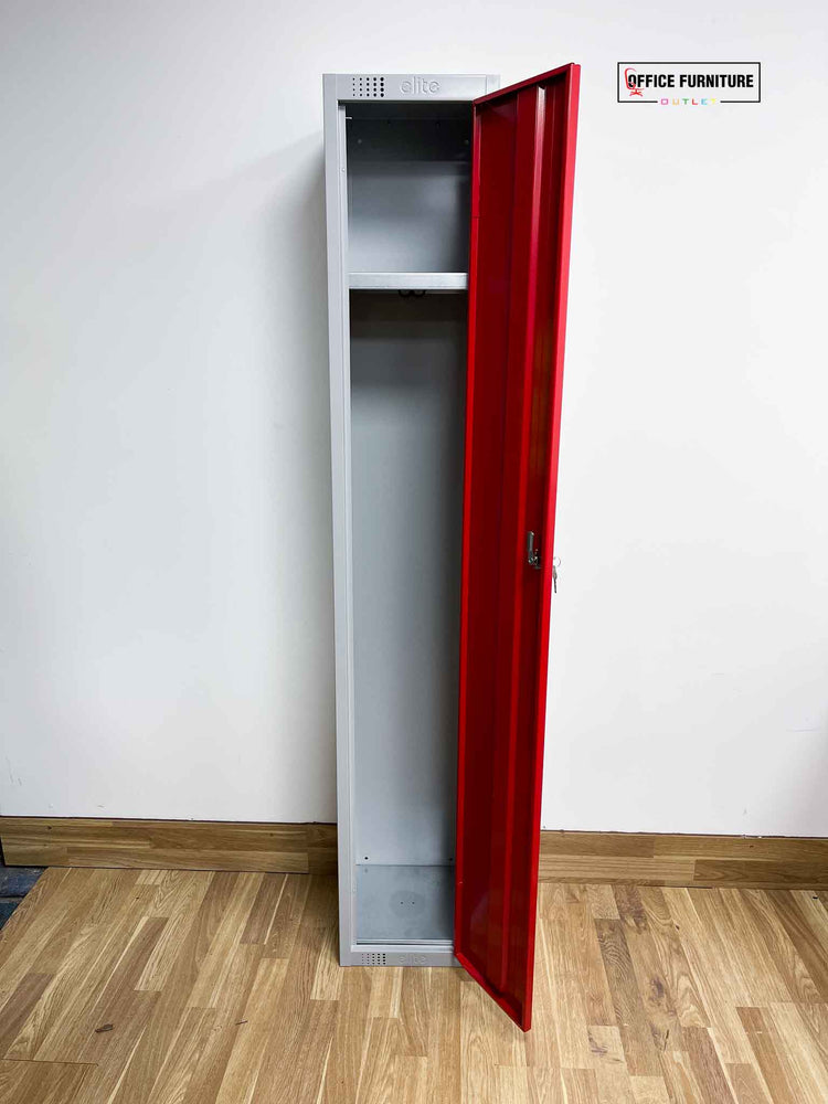 Red Elite Single Door Locker one shelf