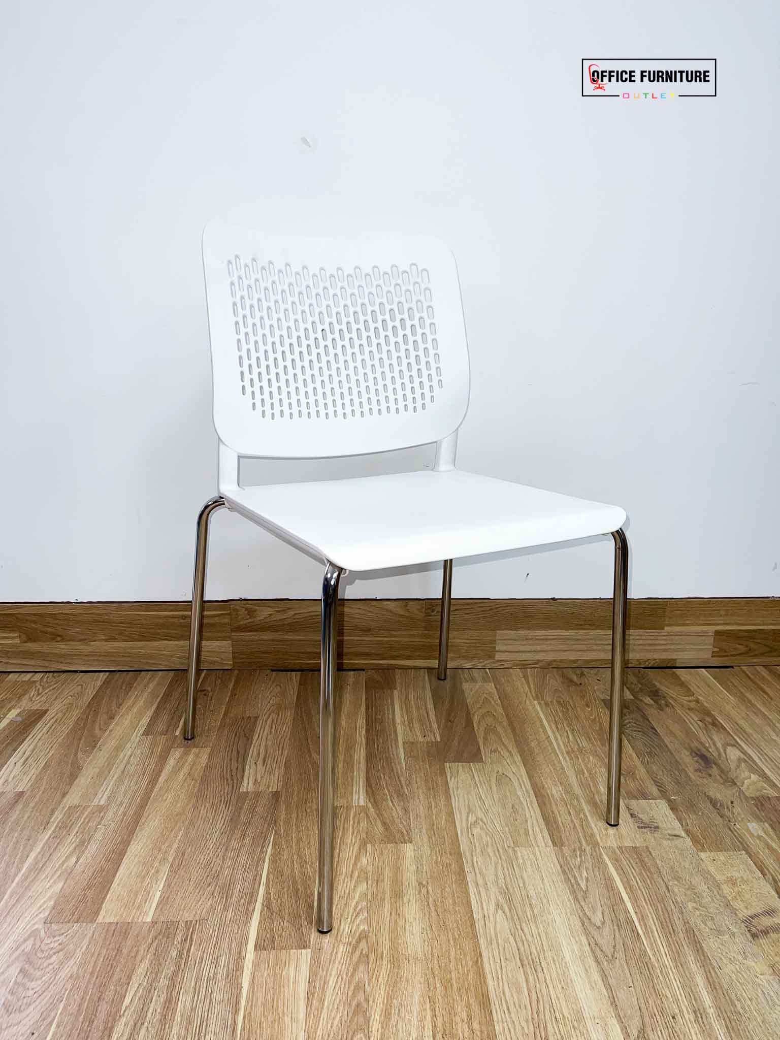 White Plastic Chair With Mesh Back