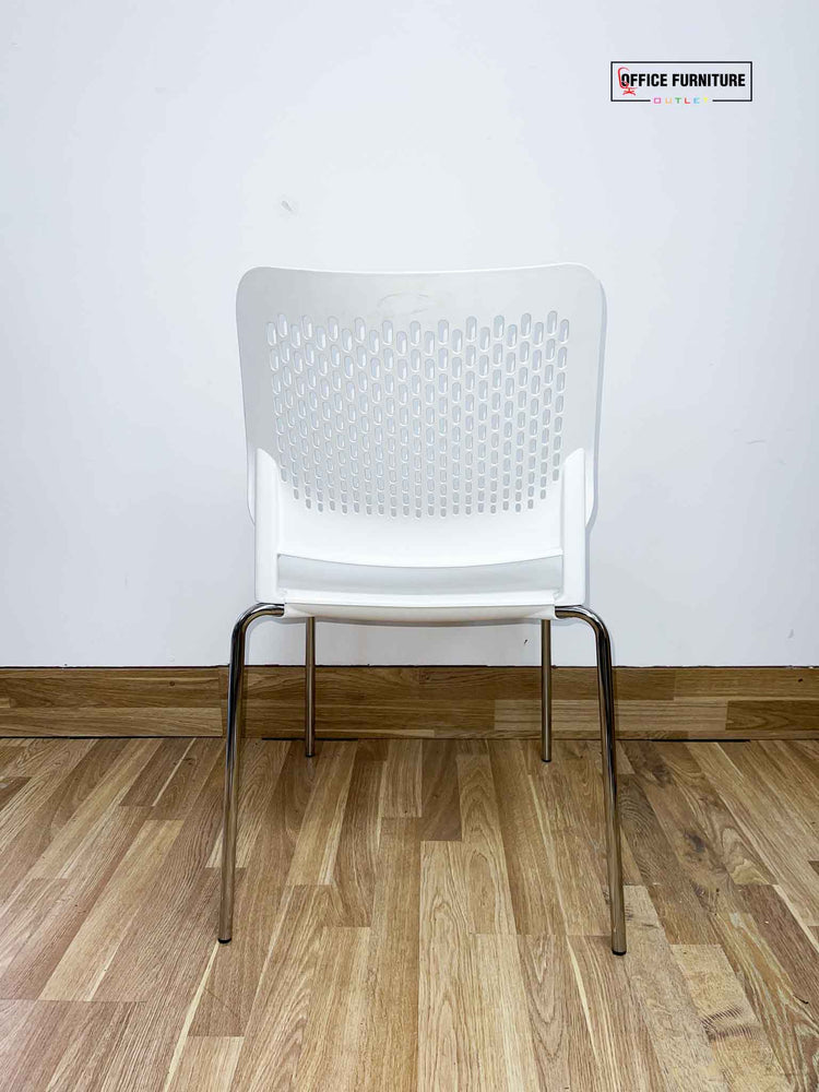 White Plastic Chair With Mesh Back