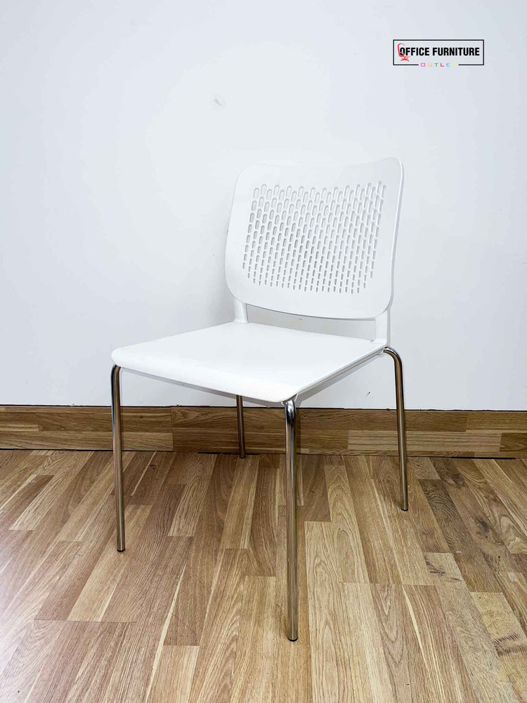 White Plastic Chair With Mesh Back